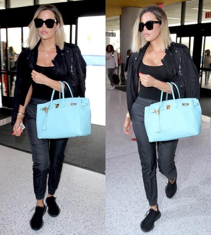 Khloe Kardashian carrying a pretty standout Birkin bag