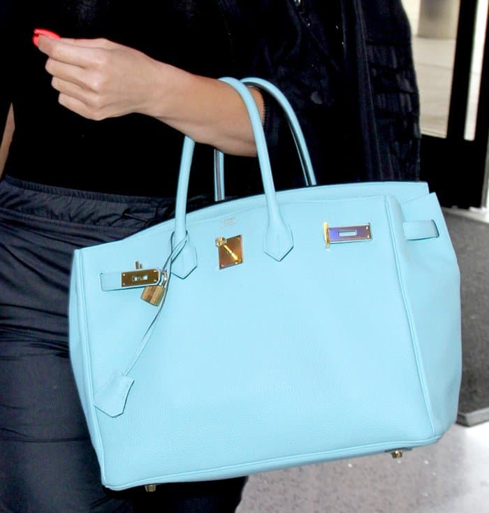 The blue Saint Cyr is one of the more popular bold colorways of the Birkin bag