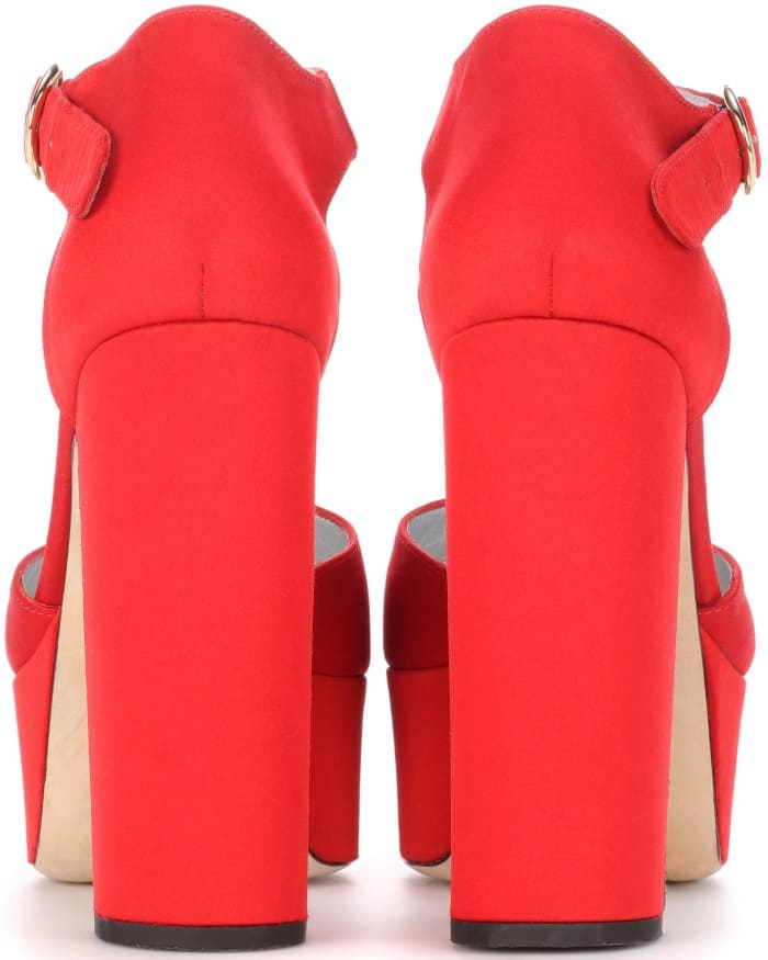 AlexaChung satin platform pumps