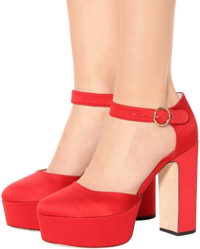 AlexaChung satin platform pumps