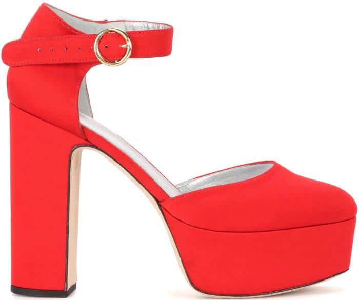 AlexaChung satin platform pumps