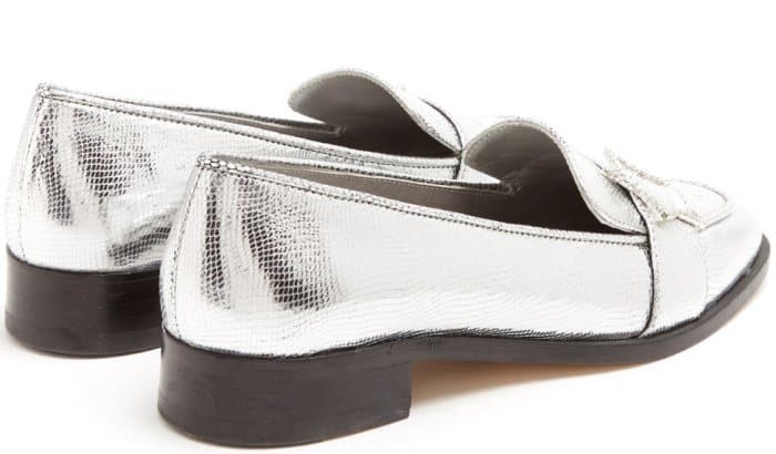 AlexaChung star-buckle leather loafers