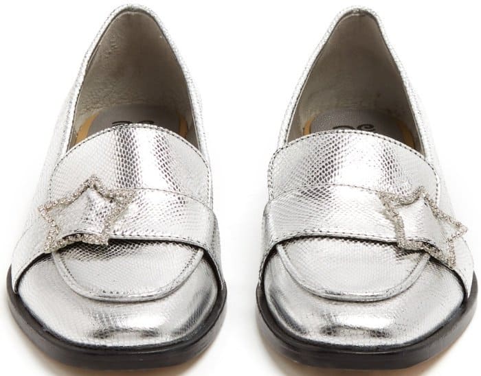 AlexaChung star-buckle leather loafers