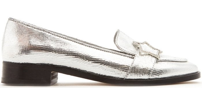 AlexaChung star-buckle leather loafers