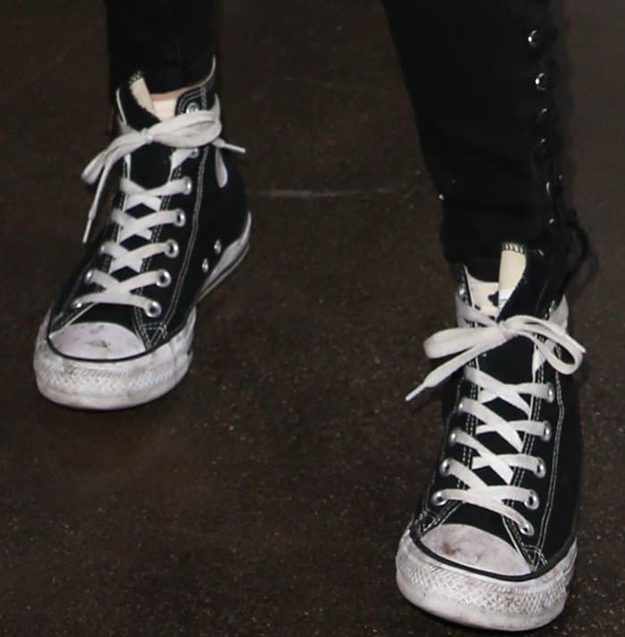 Bella Thorne wearing Converse Chuck Taylor All Star high top sneakers at the 2017 Los Angeles Film Festival screening of "You Got Me"