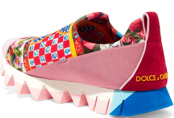 Dolce & Gabbana “Ibiza” Suede-Trimmed Printed Neoprene Slip-On Sneakers