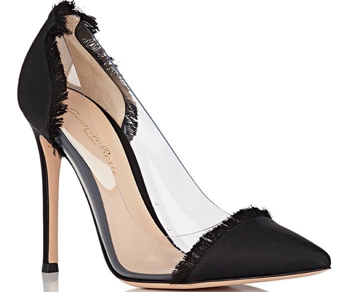 Gianvito Rossi “Caribe” Plexi Satin & PVC Pumps