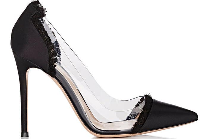 Gianvito Rossi “Caribe” Plexi Satin & PVC Pumps