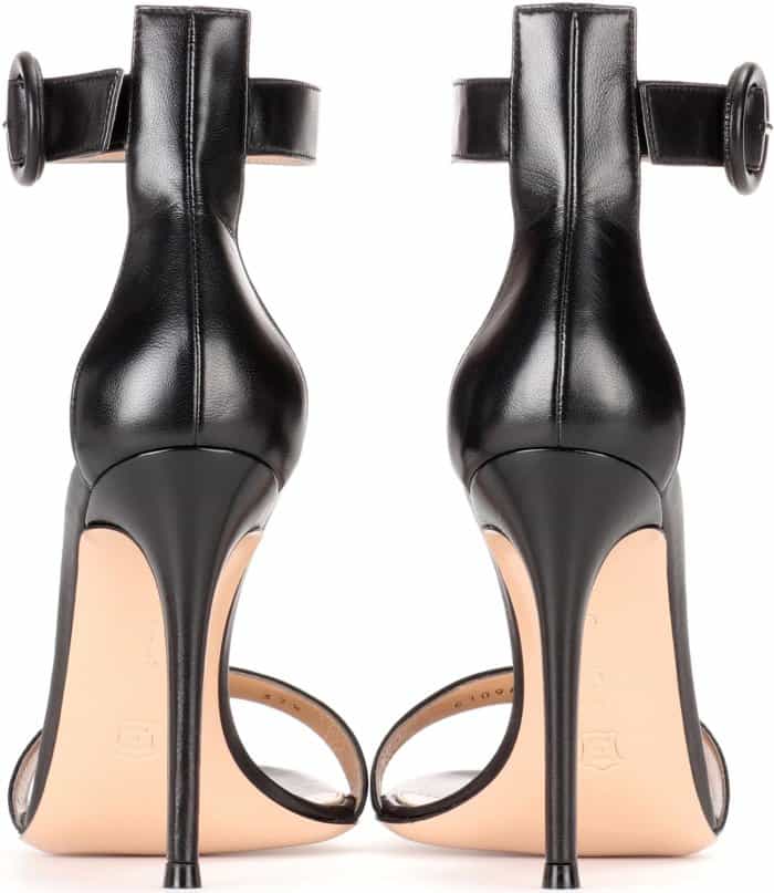 Gianvito Rossi “Portofino” Sandals in Black Leather