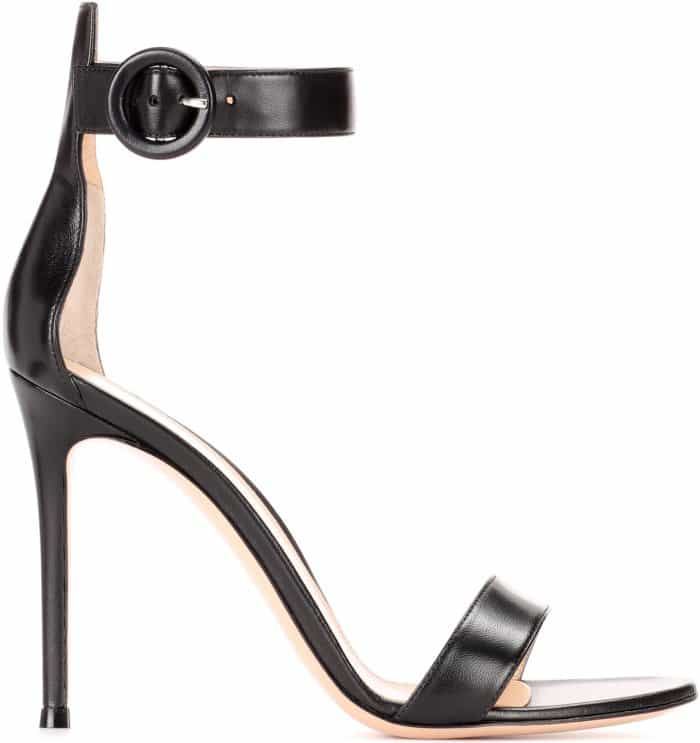 Gianvito Rossi “Portofino” Sandals in Black Leather