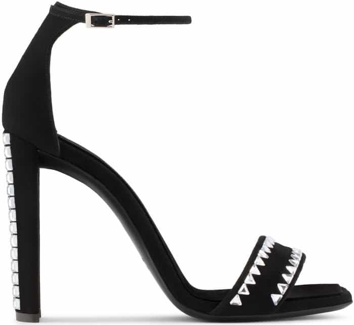 Giuseppe Zanotti “Ellis” black suede sandals with crystals