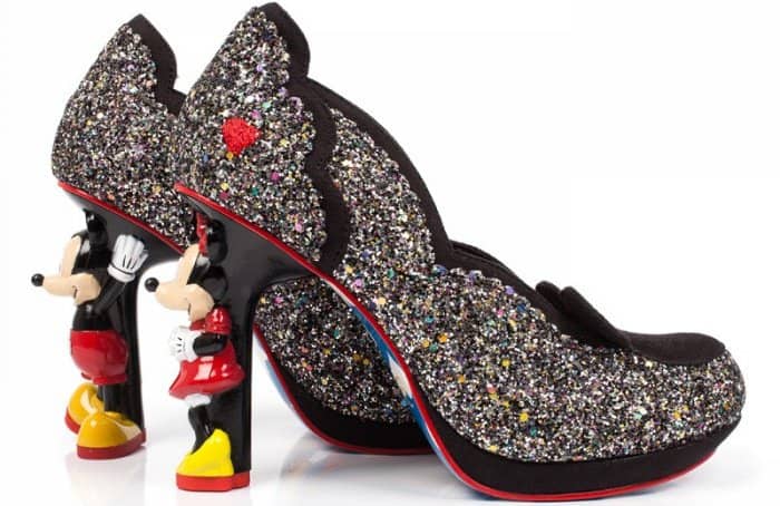 Sculptural high heels that feature Mickey and Minnie Mouse