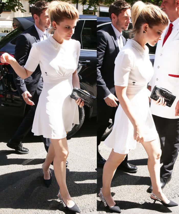 Kate Mara in head-to-toe Dior at the Dior Homme Spring/Summer 2018 show during Paris Fashion Week