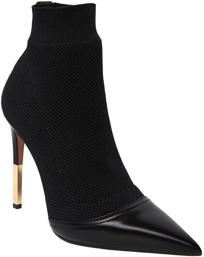 Balmain 'Aurore' Stretch-Fabric Ankle Boots