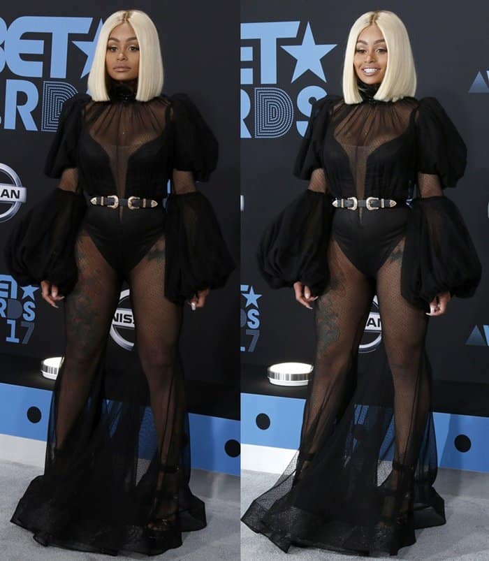 Blac Chyna attends the BET Awards in a daring sheer ensemble.