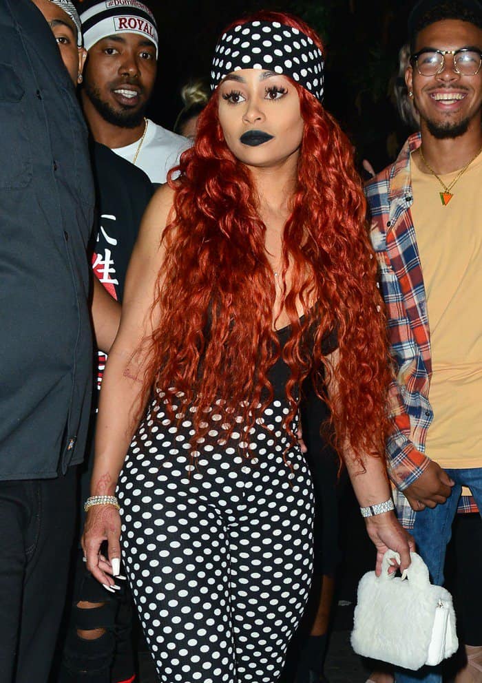 Blac Chyna showed off her fiery tousled locks while leaving Project Club LA in Hollywood on July 29, 2017