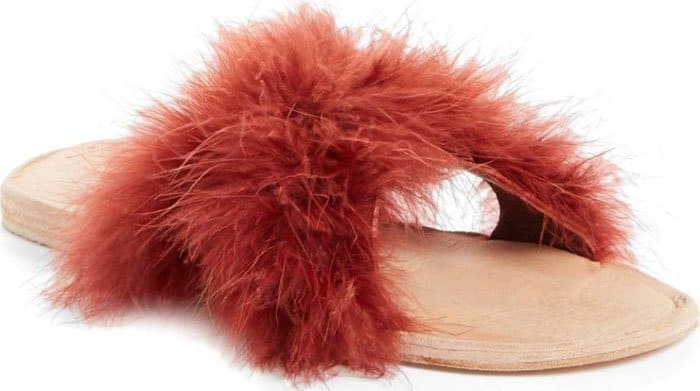 Brother Vellies "Marabou Lamu" Slide Sandals