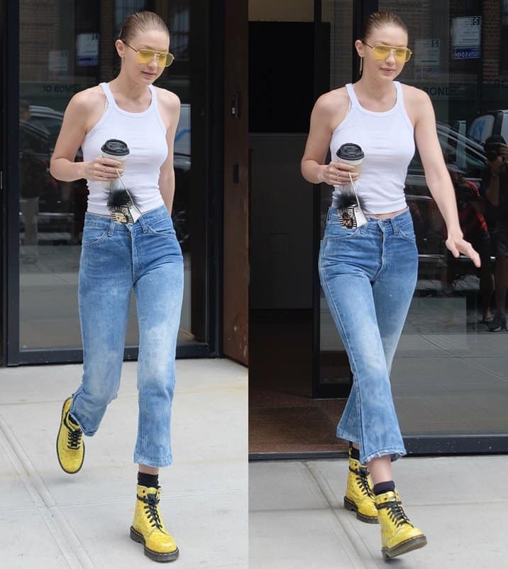 Gigi Hadid spotted walking around Manhattan.