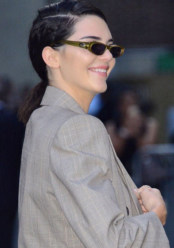 Kendall Jenner leaving the Fendi show during Paris Fashion Week on July 5, 2017