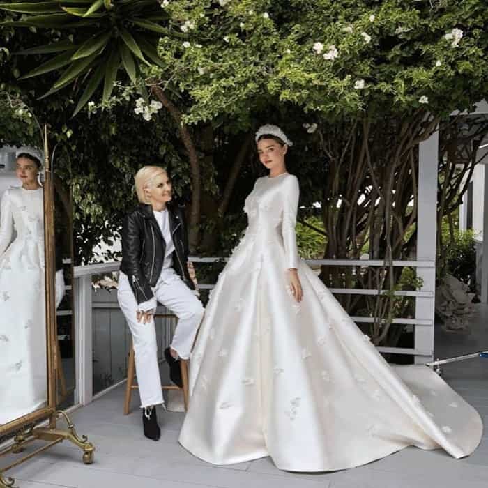 Image shared by Miranda with the caption 'Thank you Maria Grazia Chiuri and @dior for creating my dream wedding dress'