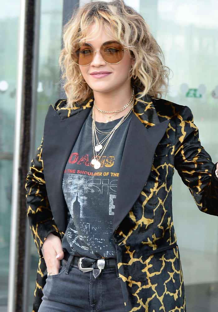 Rita Ora spotted leaving Dock 10 Studio's Media City UK after filming "The Pitch Battle Live" finals in Manchester on July 22, 2017