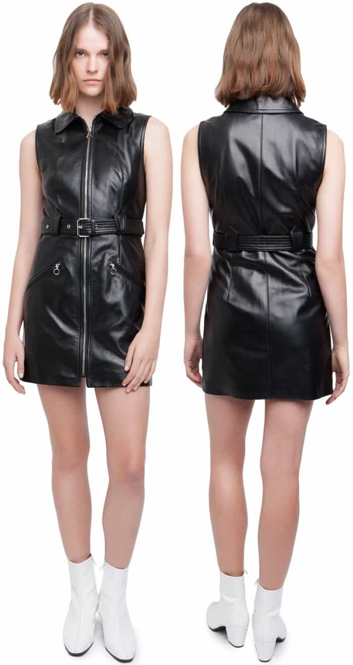 AlexaChung leather motorcycle dress
