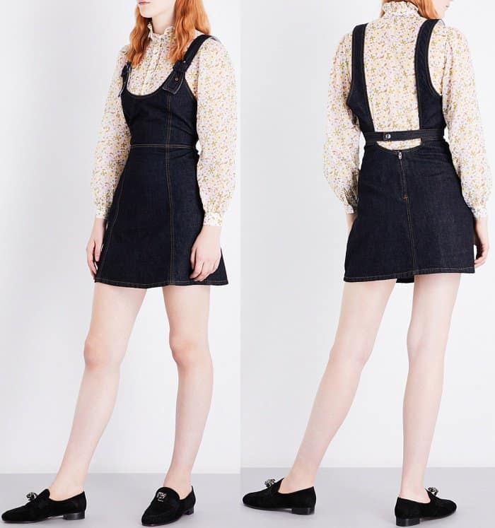 AlexaChung strap-detailed denim dress