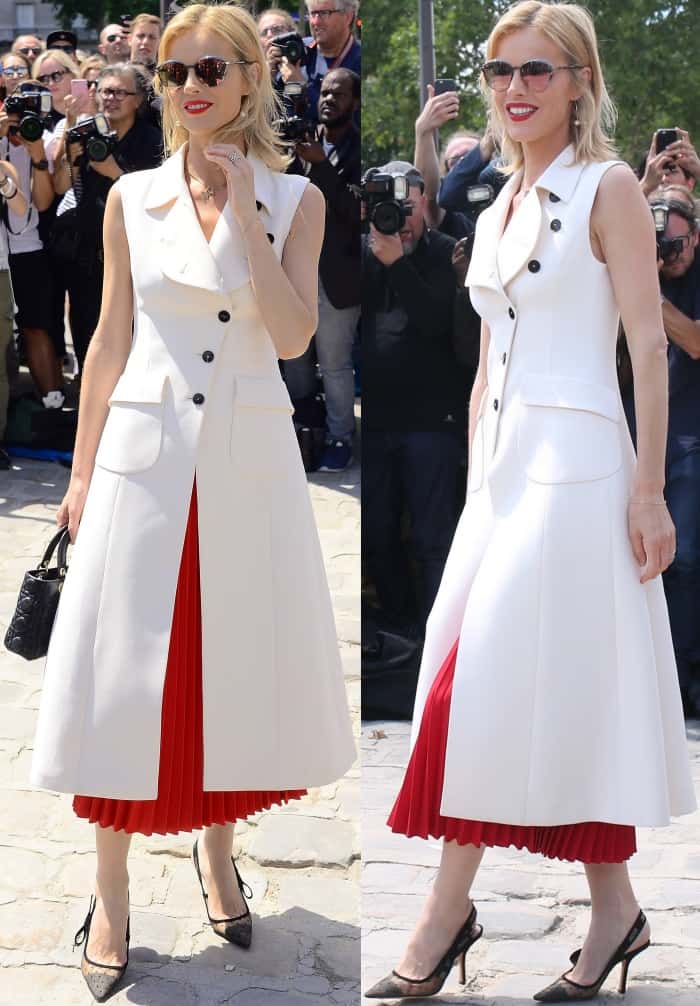 Eva Herzigova at the Christian Dior Fall/Winter 2017 show during Paris Haute Couture Fashion Week