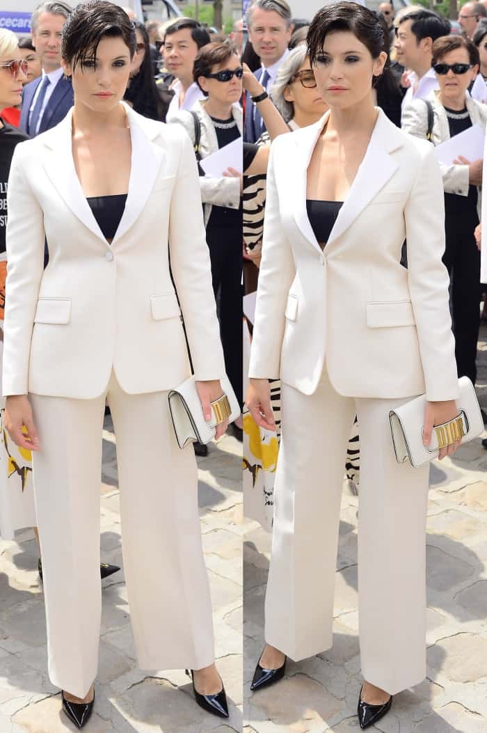 Gemma Arterton at the Christian Dior Fall/Winter 2017 show during Paris Haute Couture Fashion Week