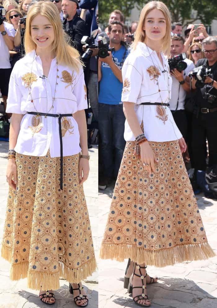 Natalia Vodianova at the Christian Dior Fall/Winter 2017 show during Paris Haute Couture Fashion Week