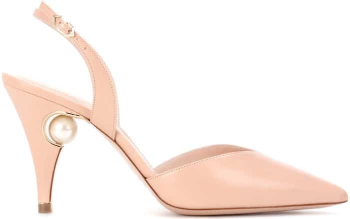 Nicholas Kirkwood “Penelope Pearl” slingback pumps in nude leather