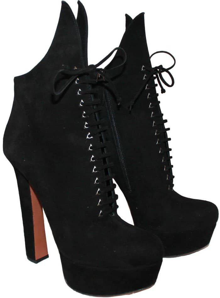 Alaïa lace-up suede boots