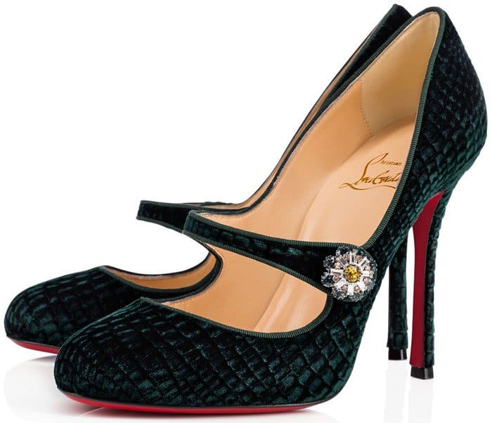 Christian Louboutin 'Booton' Velvet Mary Jane Red Sole Pump