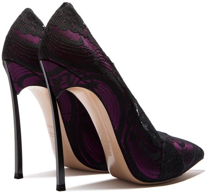 Casadei Plum Lace Blade Heels