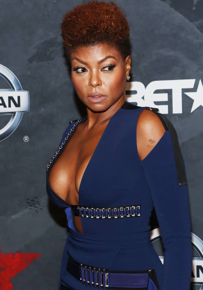 Taraji P. Henson in a stunning David Koma dress paired with a stylish new haircut at the Black Girls Rock! 2017 Awards