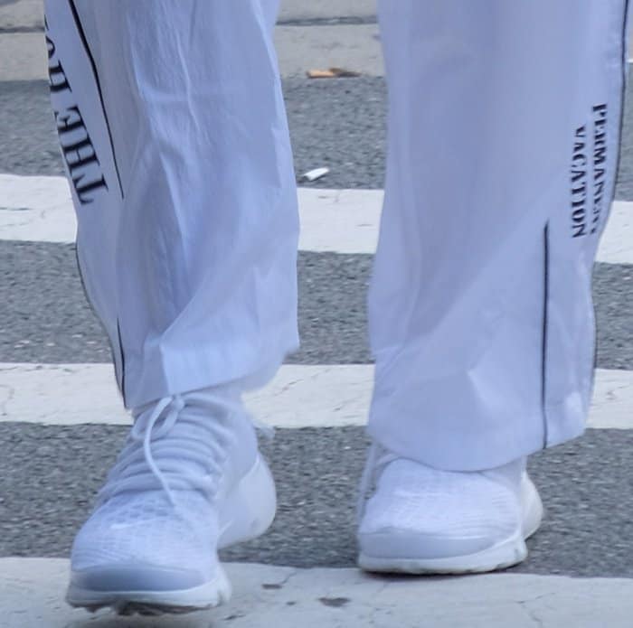 Bella Hadid wearing Nike "Air Presto Flyknit Ultra" sneakers while out and about in New York City