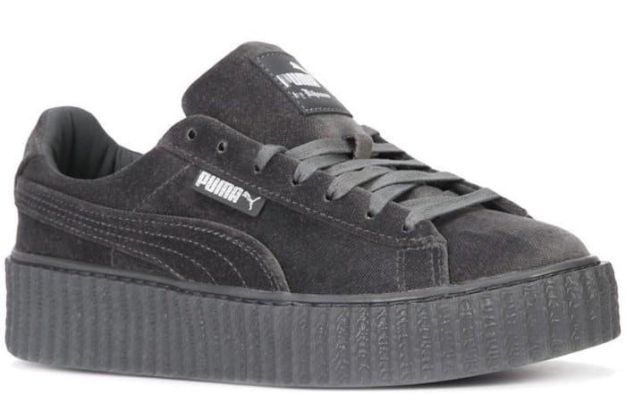 Fenty Puma by Rihanna lace-up creepers in grey velvet