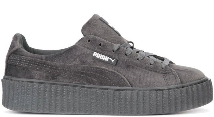 Fenty Puma by Rihanna lace-up creepers in grey velvet