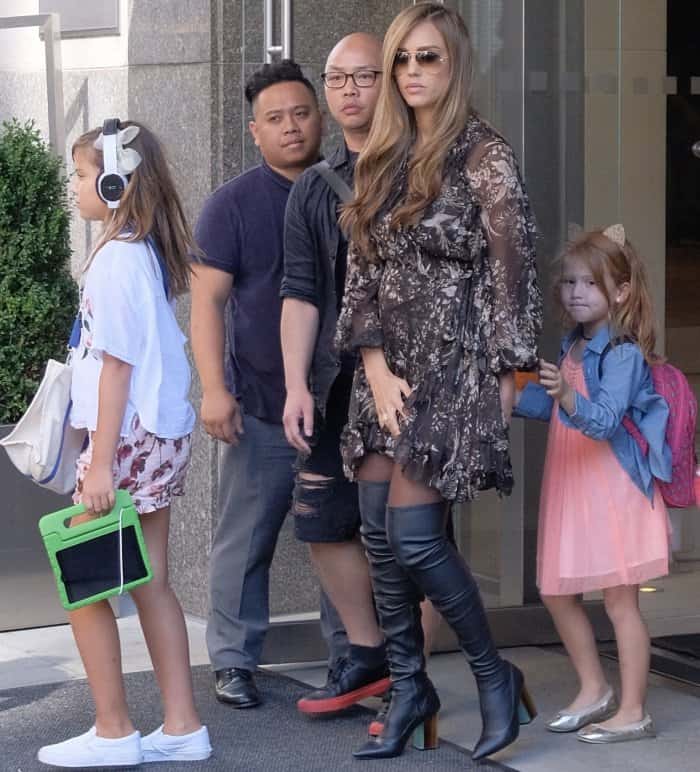 Jessica Alba out and about with daughters Haven Garner and Honor Marie Warren