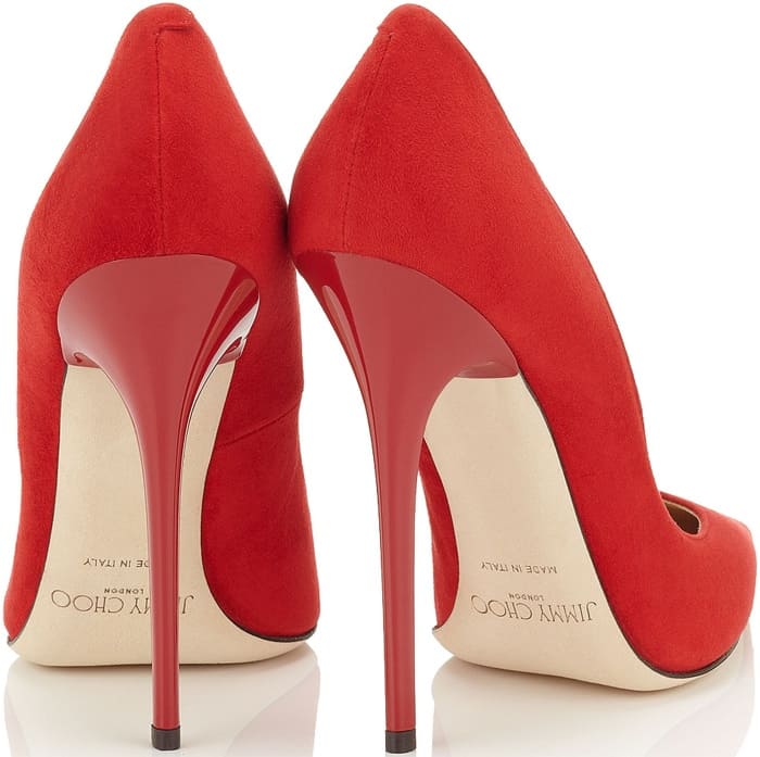 Jimmy Choo "Anouk" pointy-toe pumps in red suede