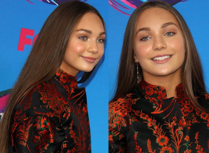 Maddie Ziegler with minimal makeup, sleek straight hair