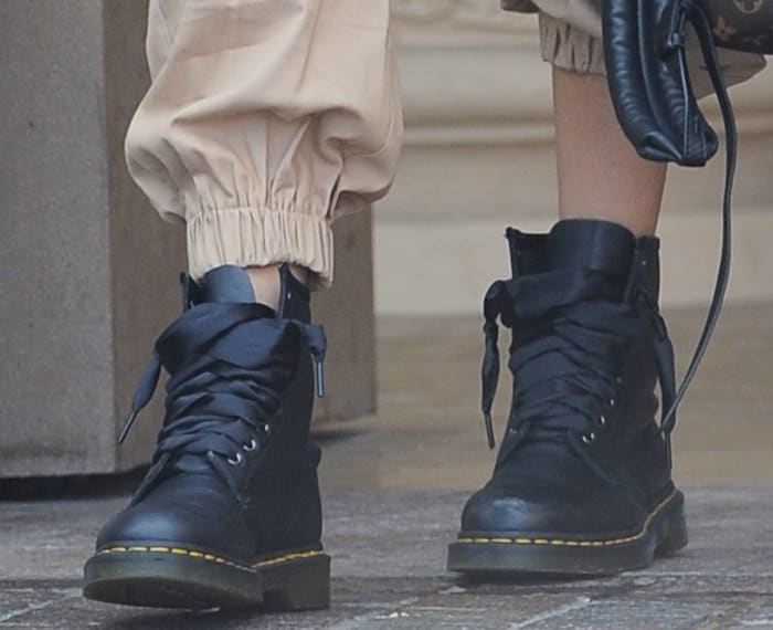 Madison Beer Leaves Justin Bieber’s Hotel in Dr. Martens Boots