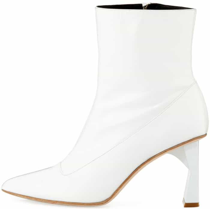 Tibi “Alexis” booties in white leather