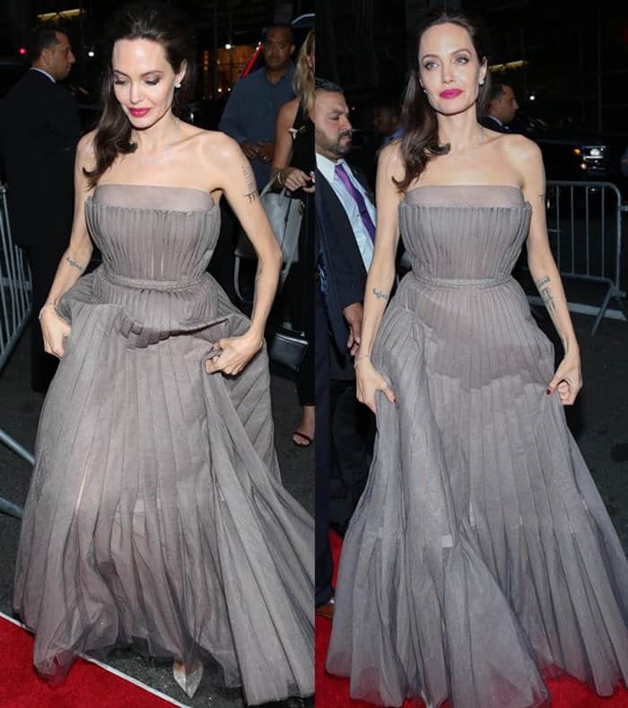 Angeline Jolie at the New York premiere of "First They Killed My Father".