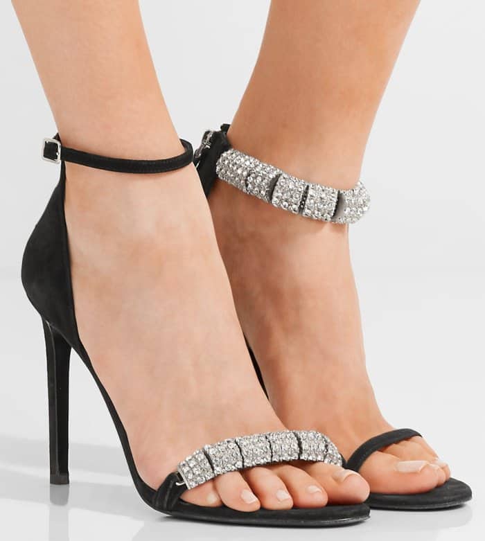 Calvin Klein "Camelle" Ankle Strap Crystal Embellished sandals