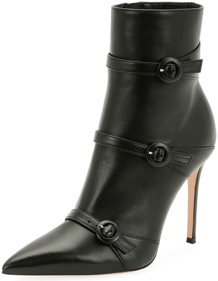 Gianvito RossiRobin Leather Three-Buckle 105mm Bootie