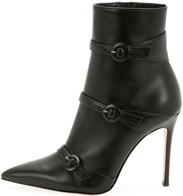 Gianvito RossiRobin Leather Three-Buckle 105mm Bootie