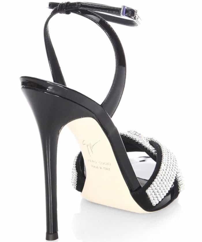 Giuseppe Zanotti Swarovski crystal leather stiletto sandals