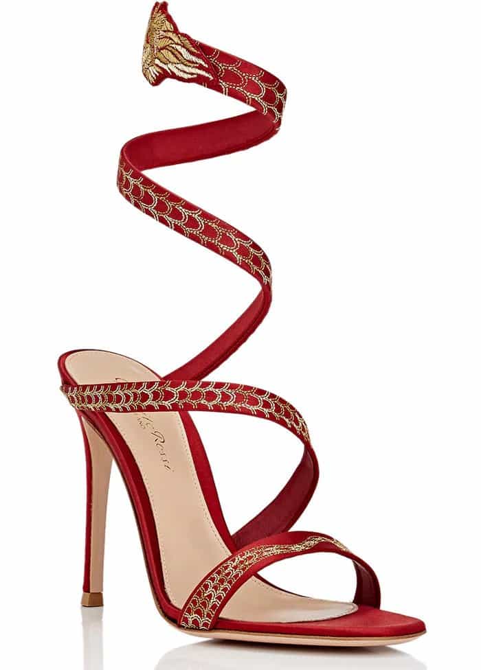 Gianvito Rossi Dragon Ankle-Wrap Sandals