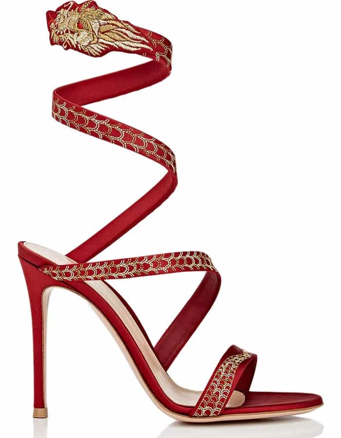 Gianvito Rossi Dragon Ankle-Wrap Sandals